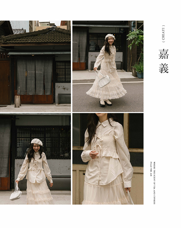 2WAYギャザービスチェシャツ 2色展開