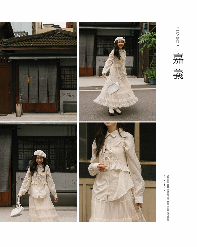 2WAYギャザービスチェシャツ 2色展開