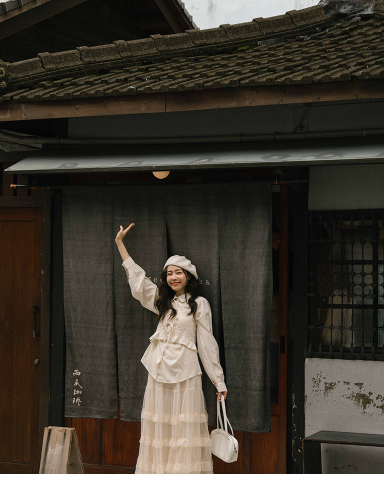 2WAYギャザービスチェシャツ 2色展開