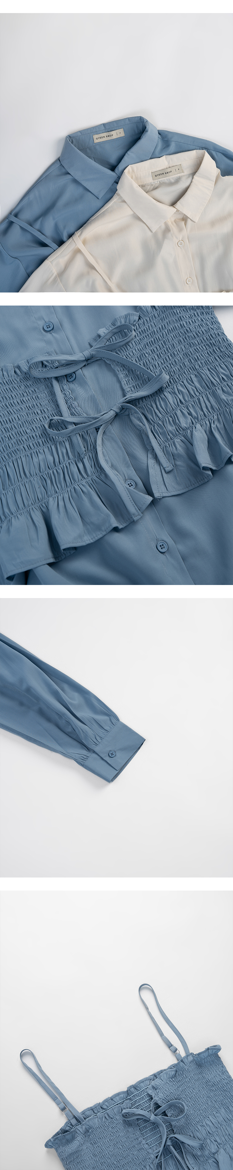 2WAYギャザービスチェシャツ 2色展開