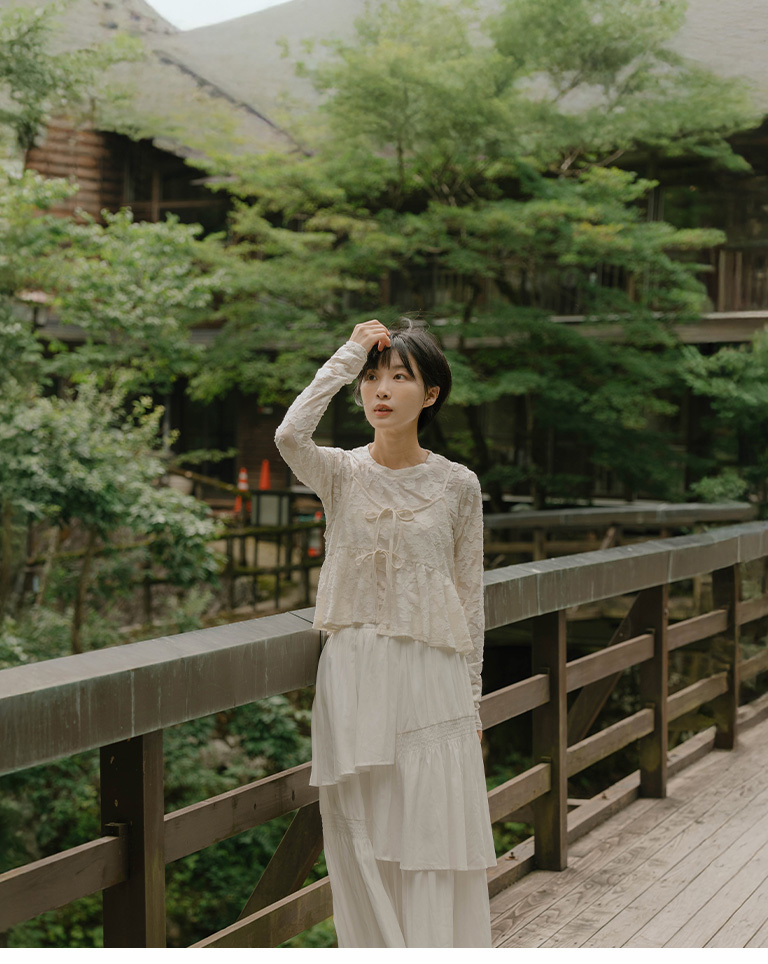 ジャカードシアー2ピースカーディガン 2色展開