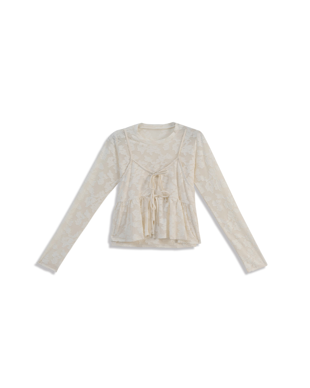 ジャカードシアー2ピースカーディガン 2色展開