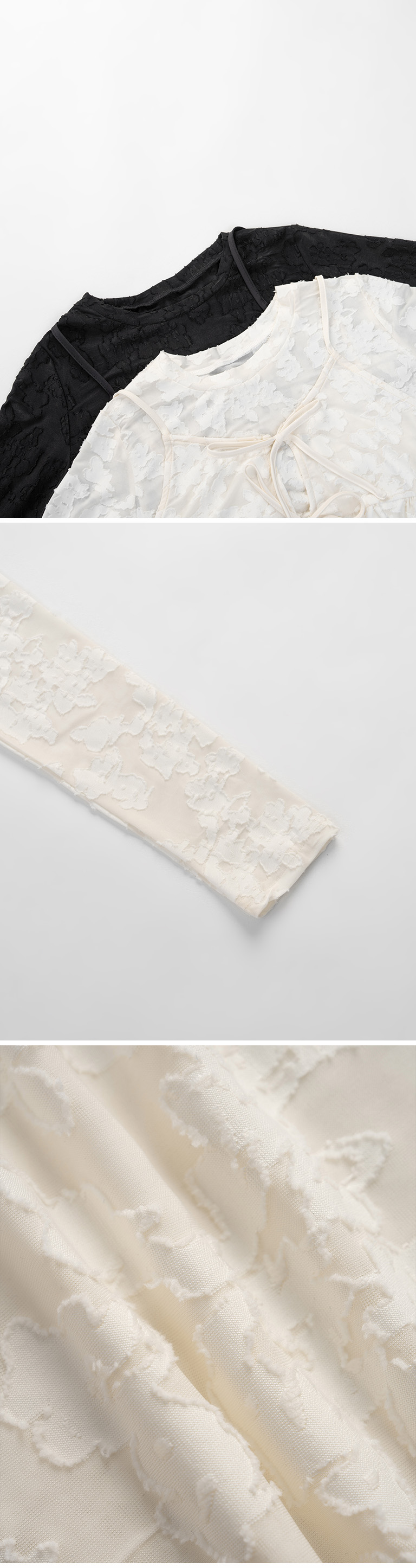 ジャカードシアー2ピースカーディガン 2色展開