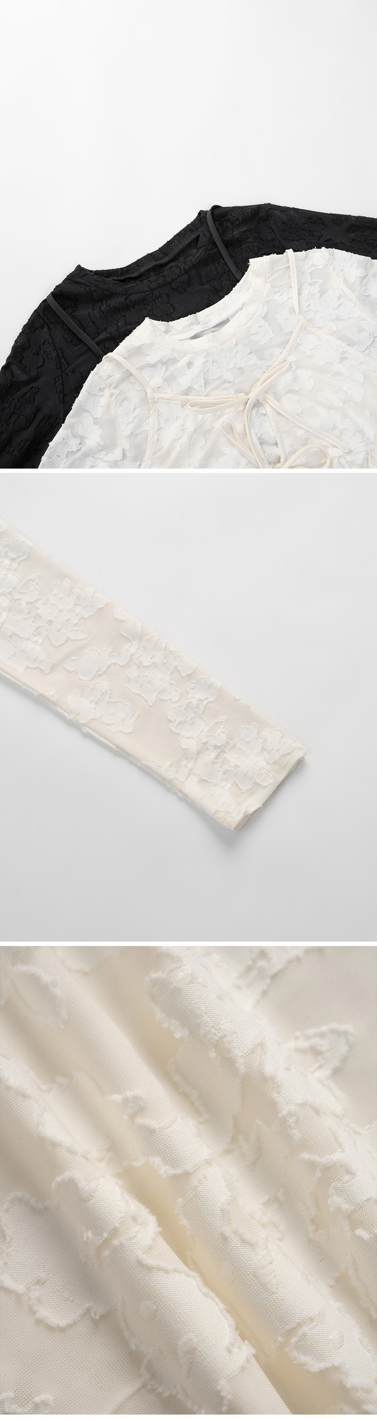 ジャカードシアー2ピースカーディガン 2色展開