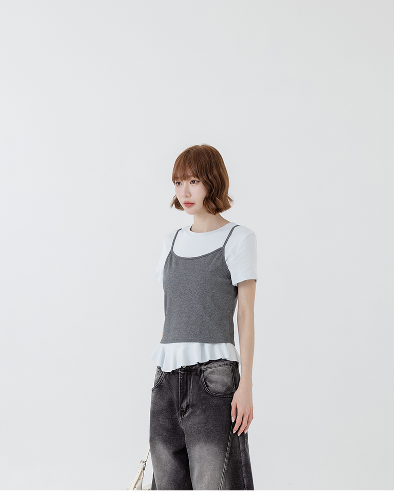 2点セットペプラムトップス 3色展開