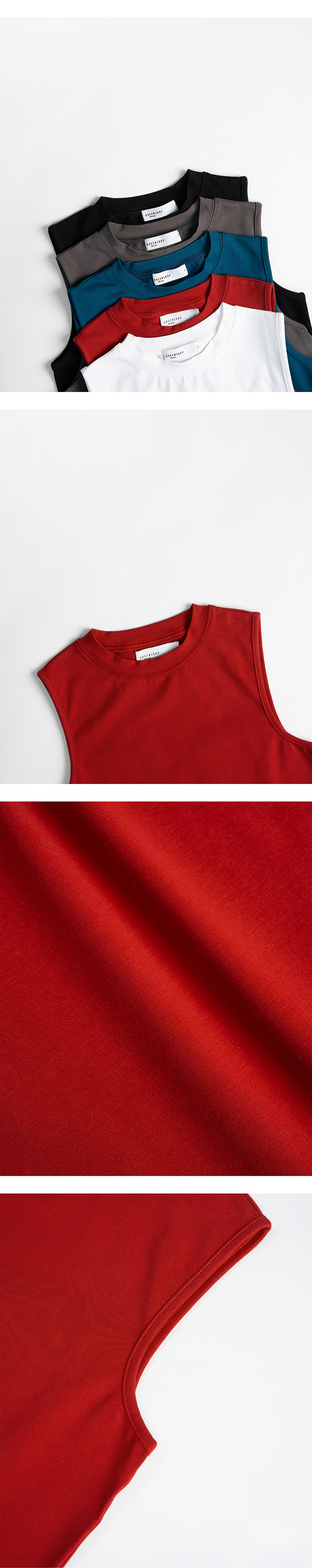 無地クルーネックタンクチップ 五色展開 01150430