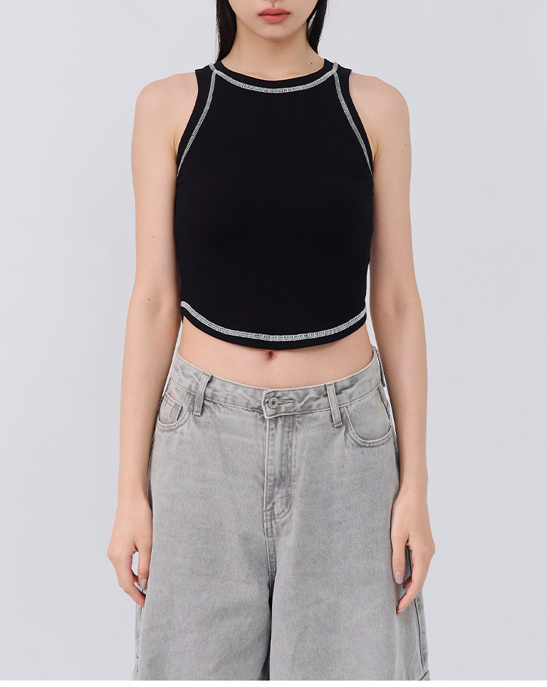 配色ステッチタンクベスト 3色展開