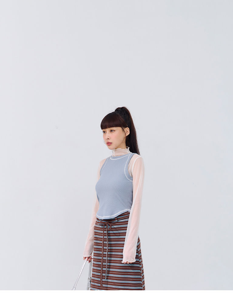 配色ステッチタンクベスト 3色展開