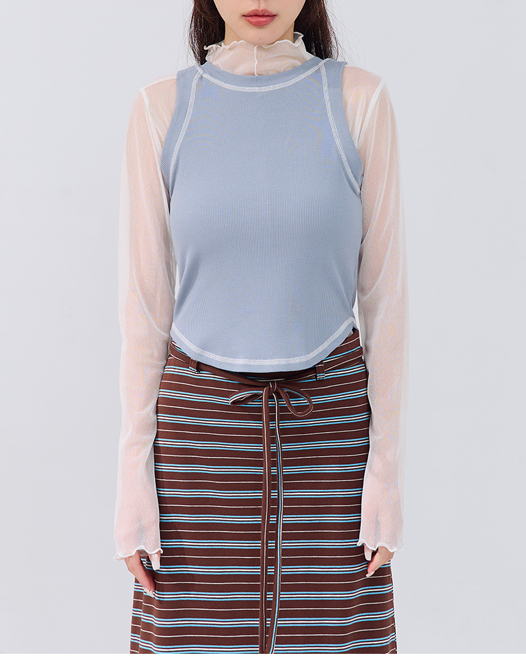 配色ステッチタンクベスト 3色展開