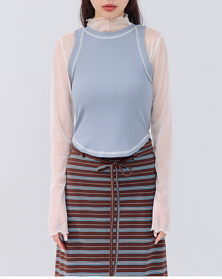 配色ステッチタンクベスト 3色展開