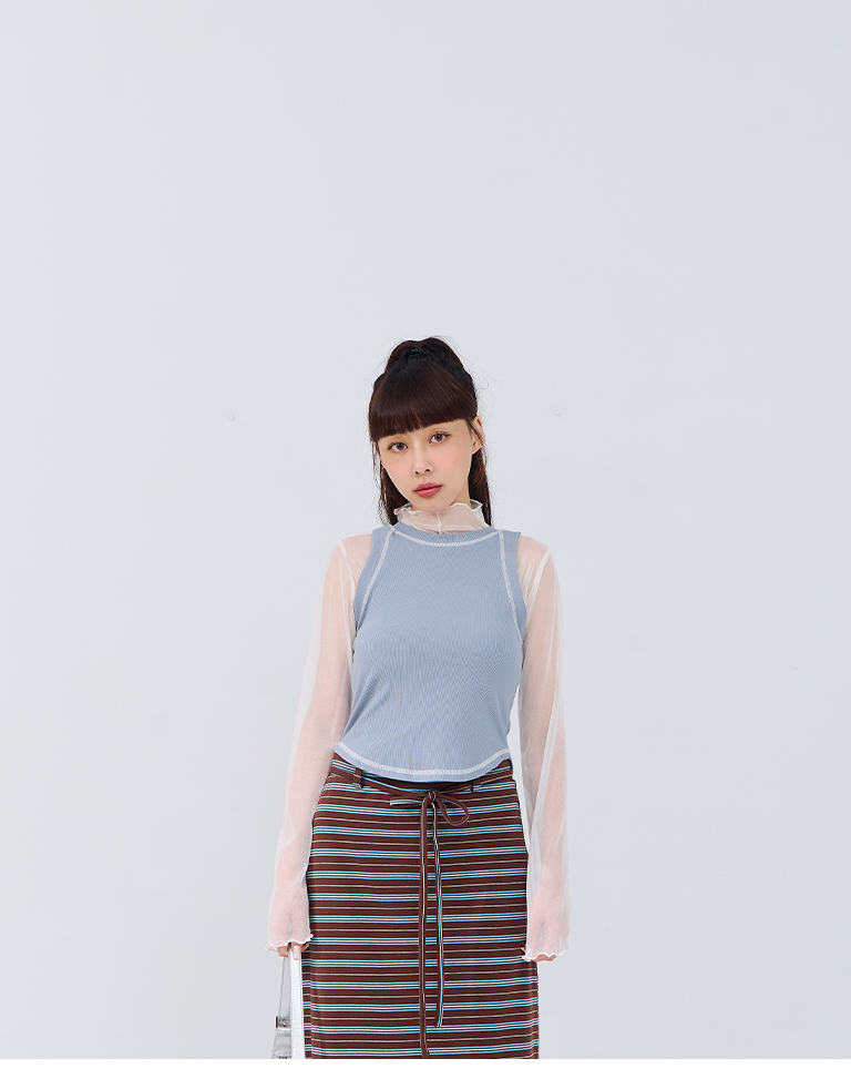 配色ステッチタンクベスト 3色展開