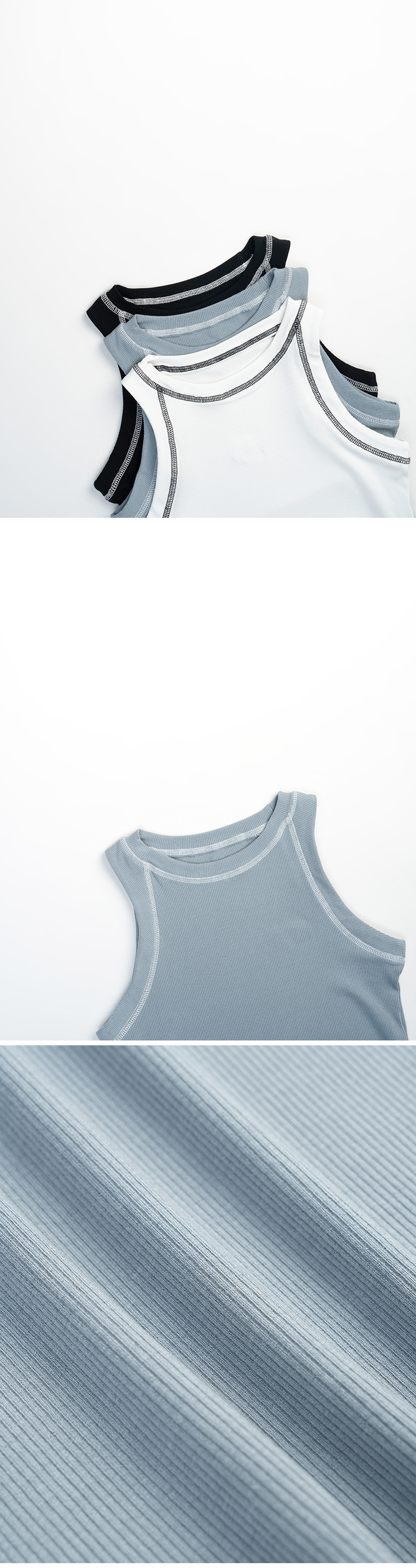 配色ステッチタンクベスト 3色展開