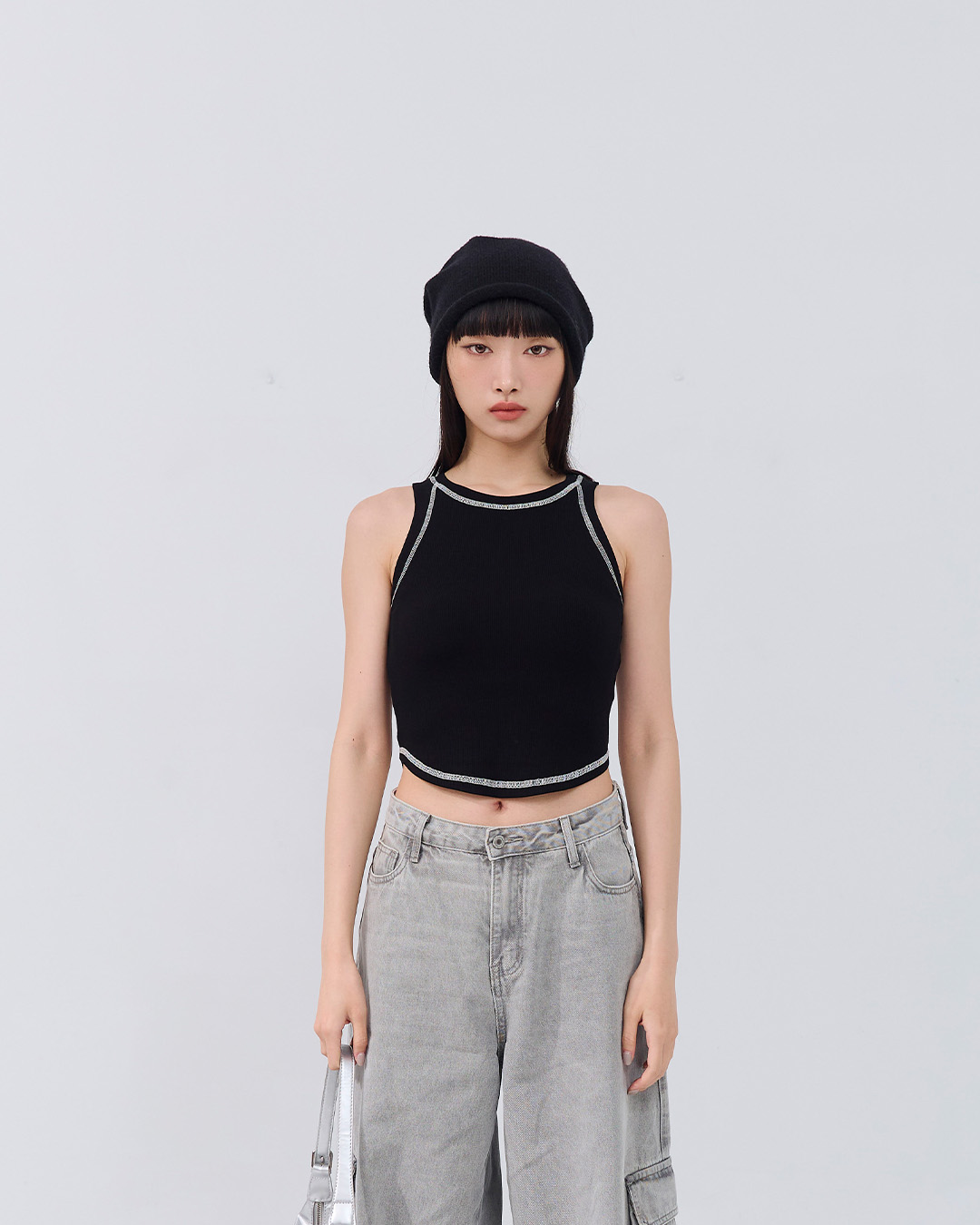 配色ステッチタンクベスト 3色展開