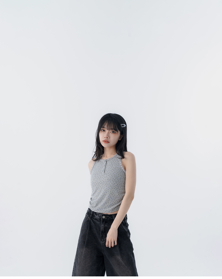 春12未到---フラワーレースサイドギャザーベスト 2色展開