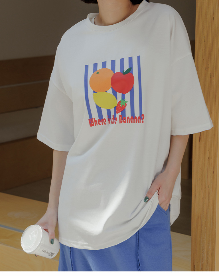 フルーツプリントルーズTシャツ 01190215
