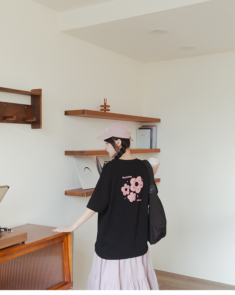 フラワープリントワイドTシャツ  3色展開