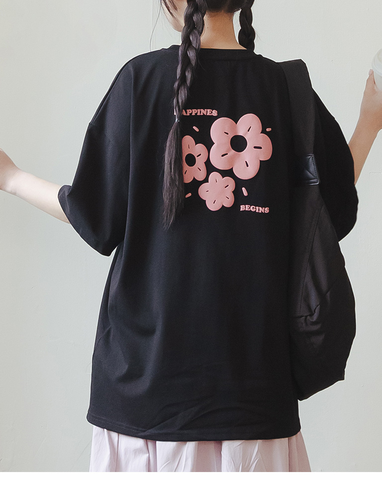 フラワープリントワイドTシャツ  3色展開