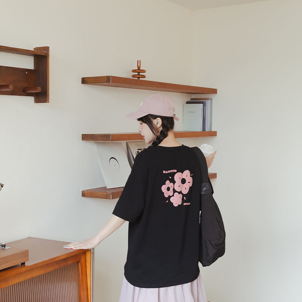 フラワープリントワイドTシャツ  3色展開