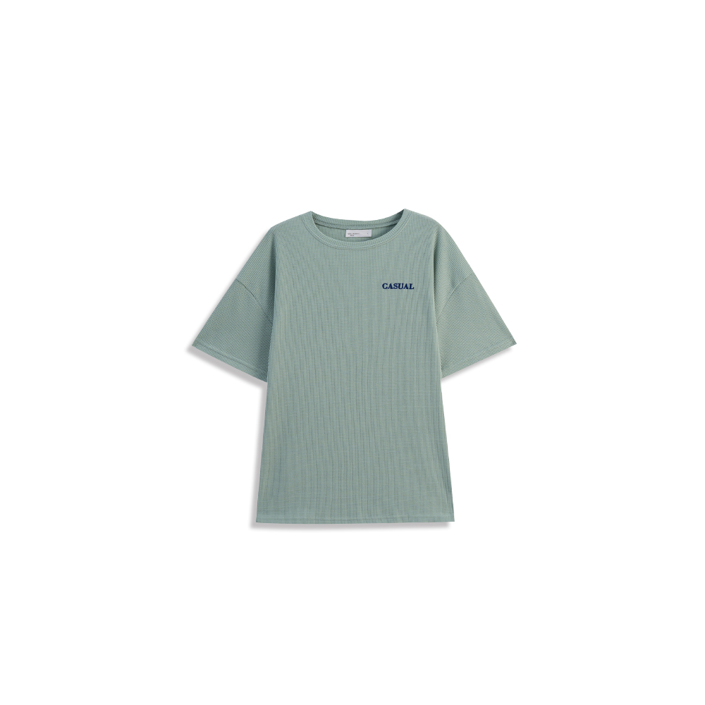 オーバーサイズワッフル半袖Tシャツ 4色展開