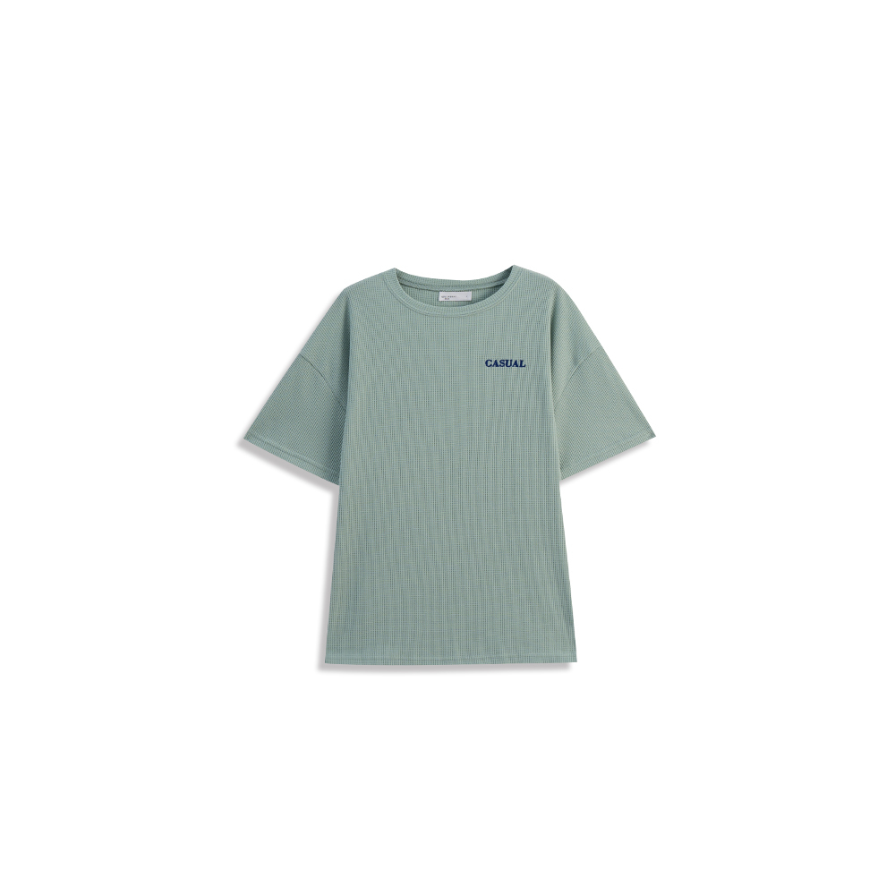 オーバーサイズワッフル半袖Tシャツ 4色展開