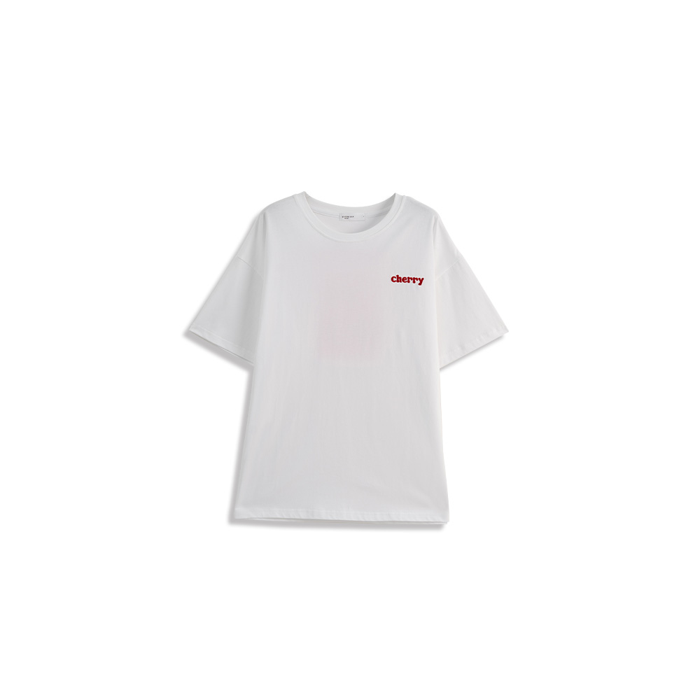 チェリー刺繡ワイドTシャツ