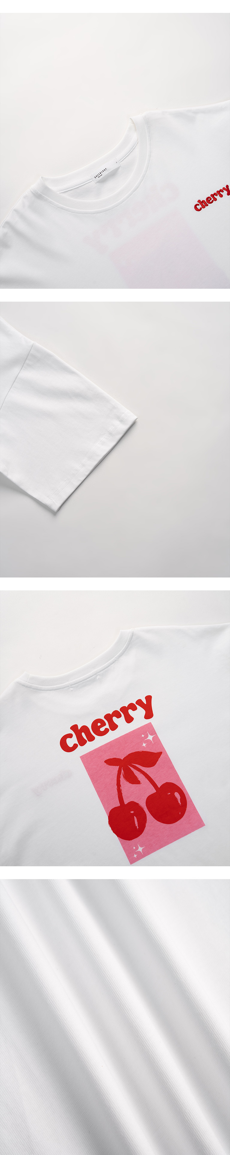 チェリー刺繡ワイドTシャツ