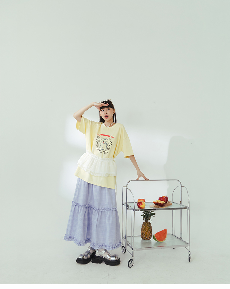 シュナウザープリントワイドトップス
