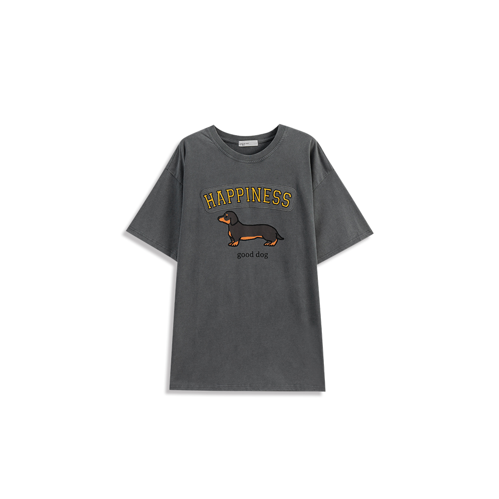 犬プリントワイドTシャツ 2色展開