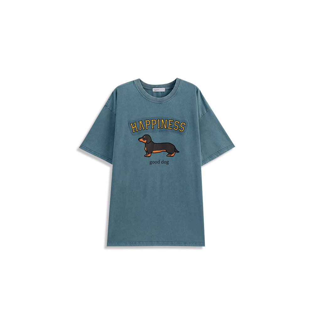 犬プリントワイドTシャツ 2色展開