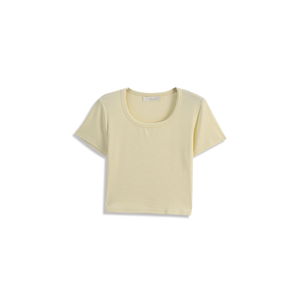 リブショート丈トップス 8色展開