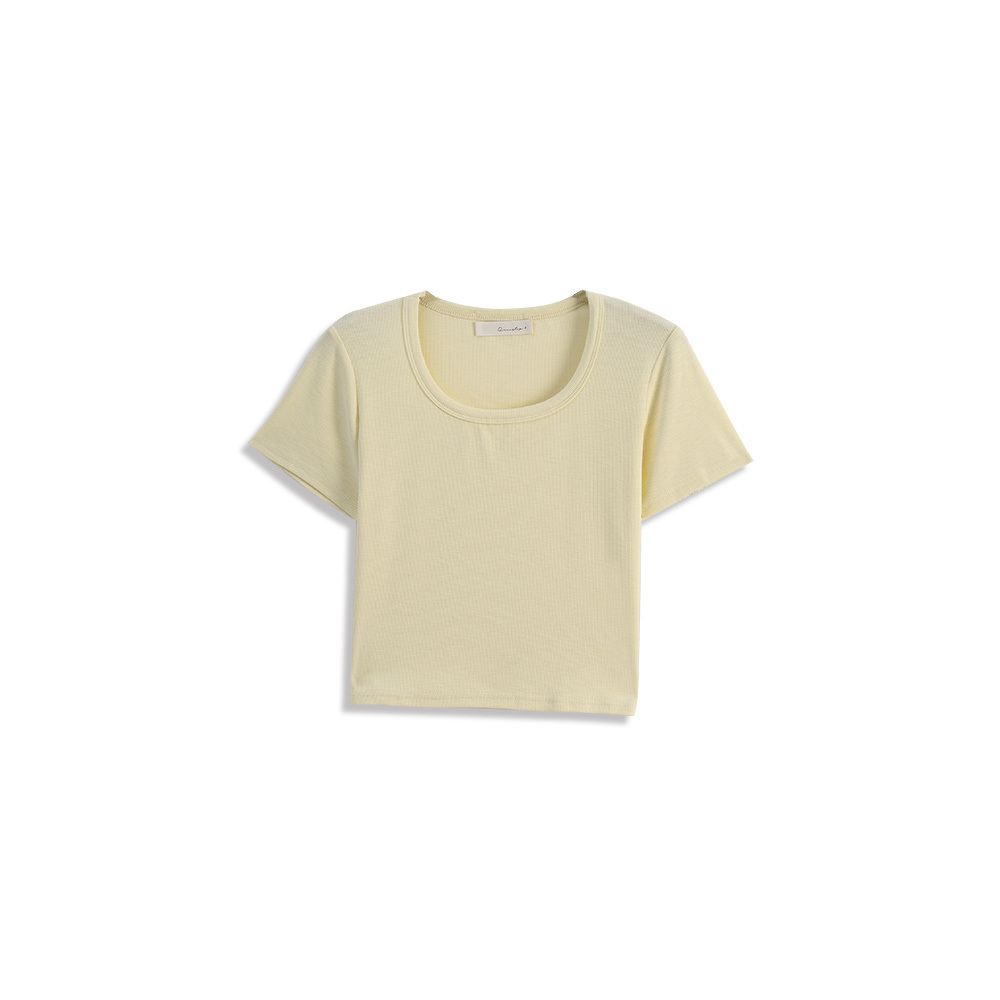 リブショート丈トップス 8色展開