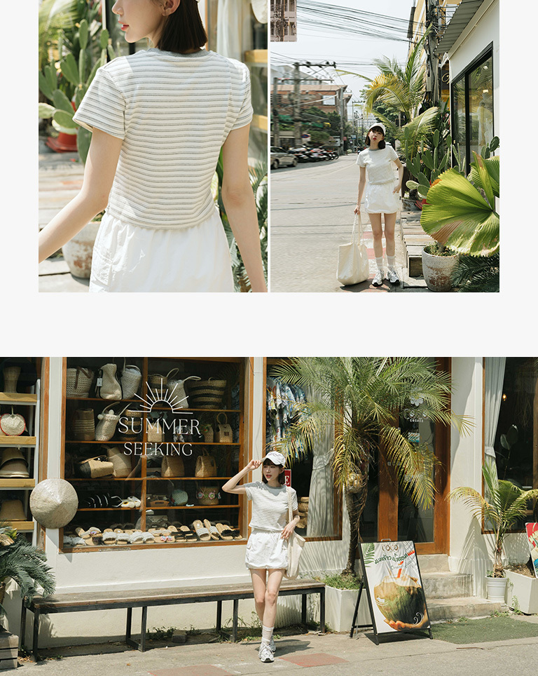 クルーネックボーダーTシャツ 3色展開