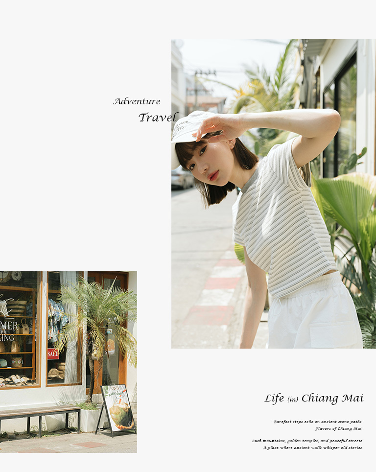 クルーネックボーダーTシャツ 3色展開