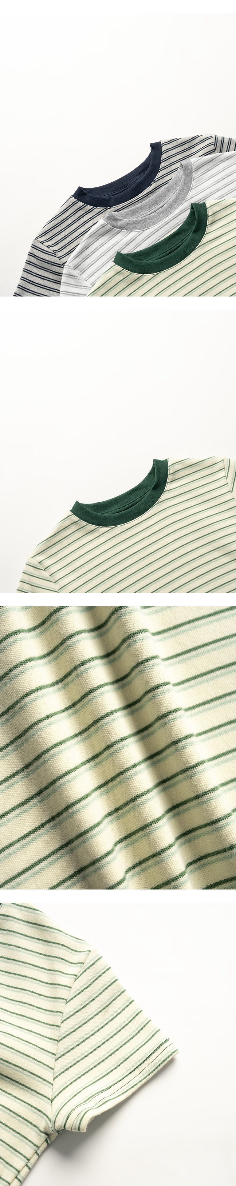 クルーネックボーダーTシャツ 3色展開