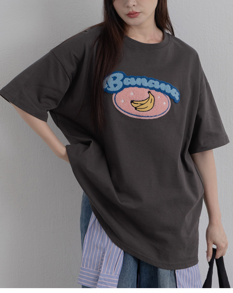 バナナモチーフプリントワイドTシャツ