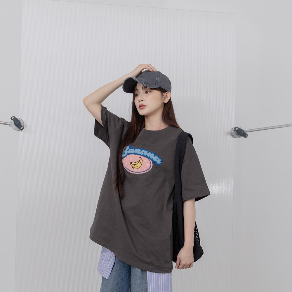バナナモチーフプリントワイドTシャツ