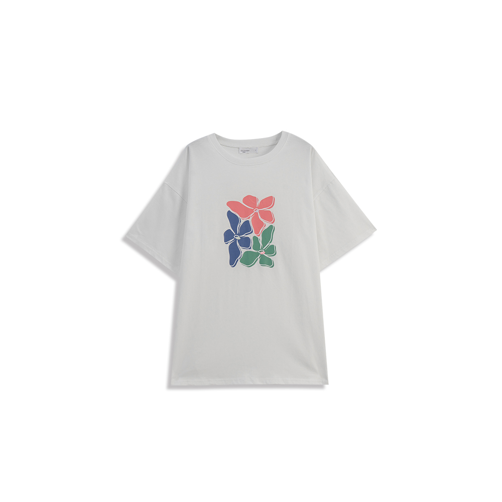 フラワープリントワイドTシャツ 2色展開