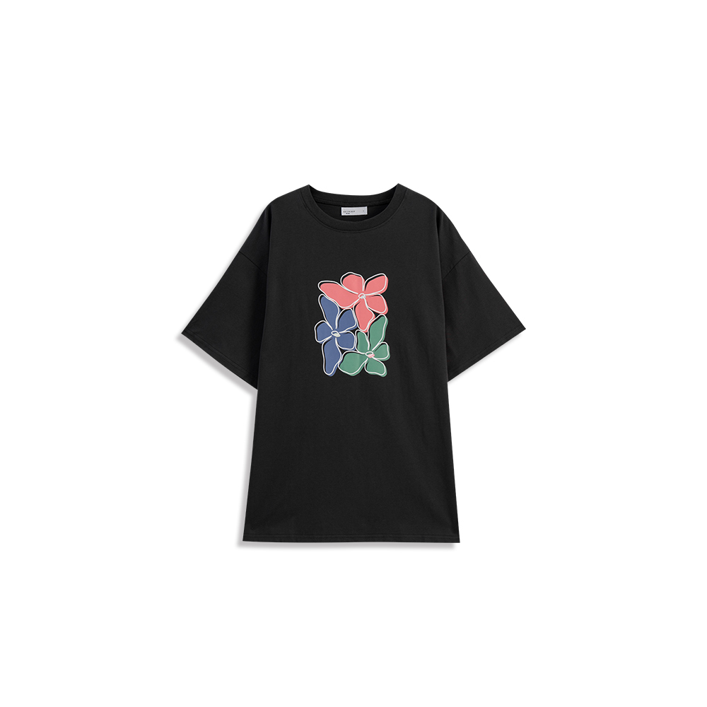 フラワープリントワイドTシャツ 2色展開
