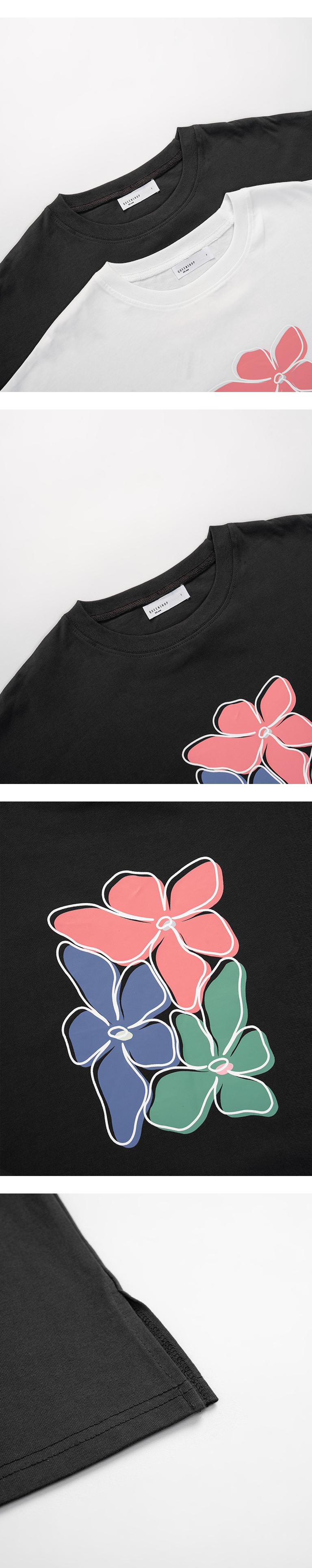 フラワープリントワイドTシャツ 2色展開