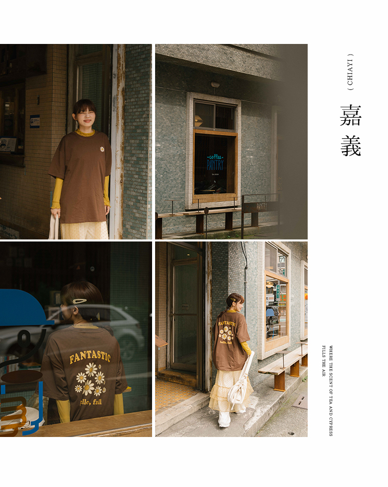 デイジー刺繍グラフィックワイドTシャツ 2色展開