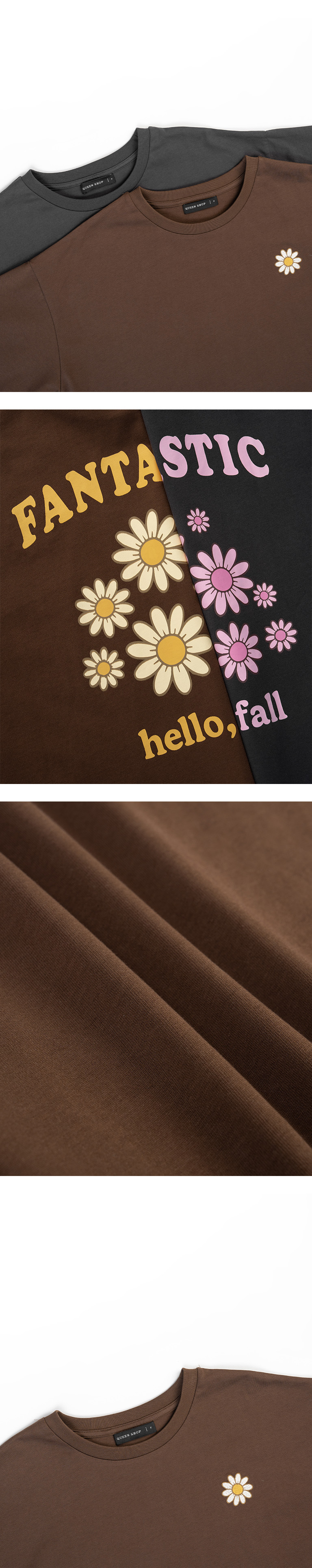 デイジー刺繍グラフィックワイドTシャツ 2色展開