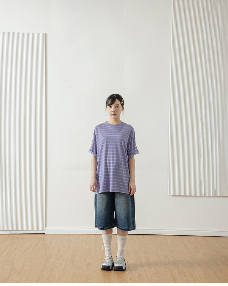 ボーダーオーバーサイズTシャツ 3色展開