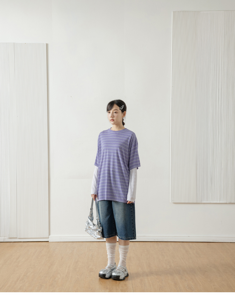 ボーダーオーバーサイズTシャツ 3色展開