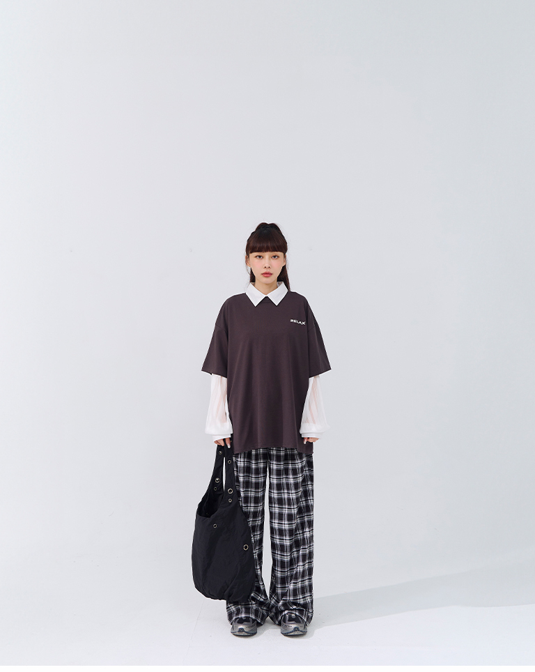 犬プリントワイドトップス 2色展開