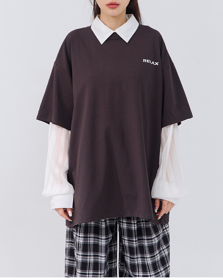 犬プリントワイドトップス 2色展開