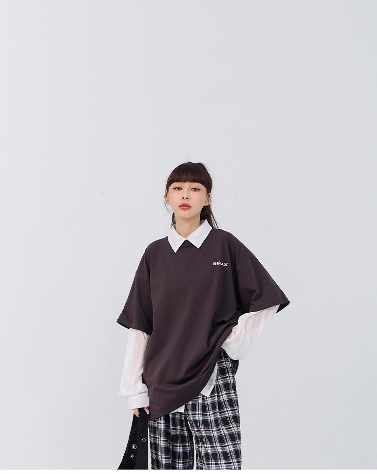 犬プリントワイドトップス 2色展開