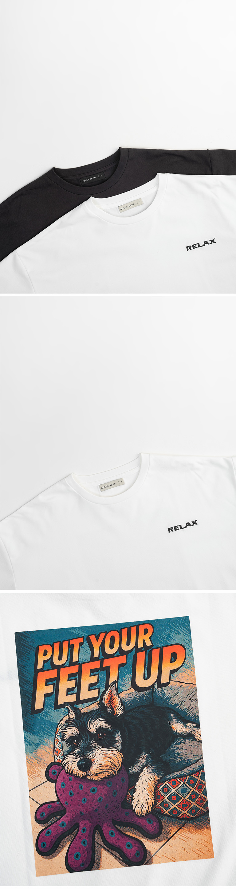 犬プリントワイドトップス 2色展開