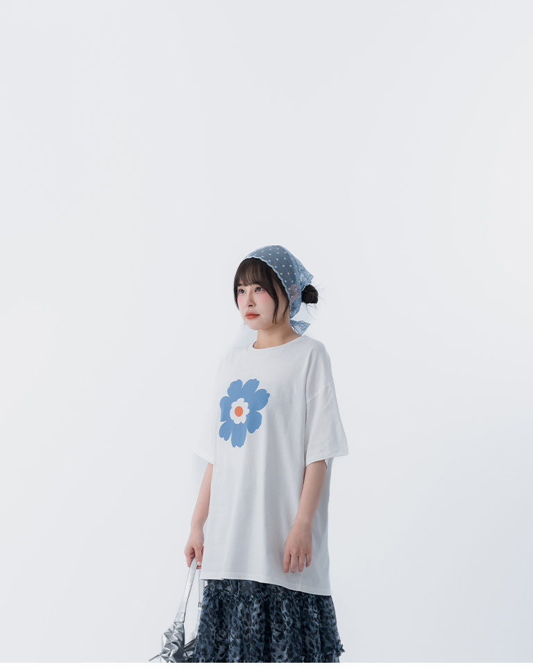 春8商未收到---ラワープリントTシャツ ホワイト