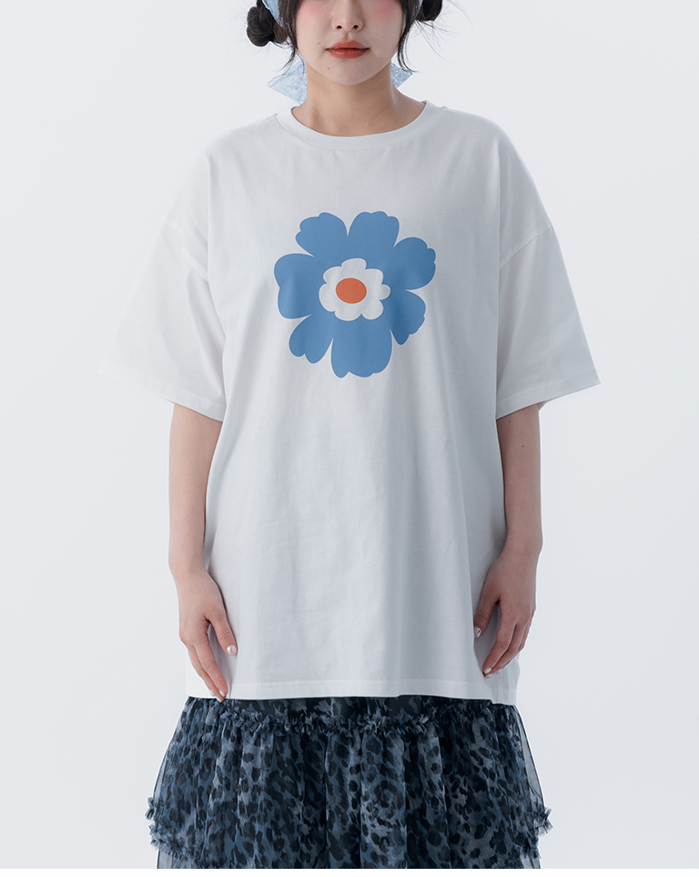 春8商未收到---ラワープリントTシャツ ホワイト