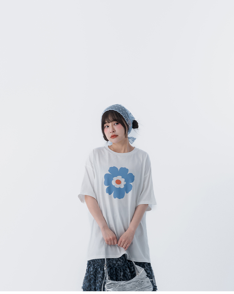 春8商未收到---ラワープリントTシャツ ホワイト